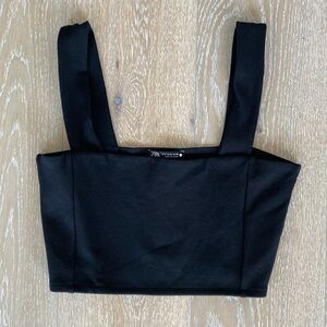 Zara black crop top. Size Small.